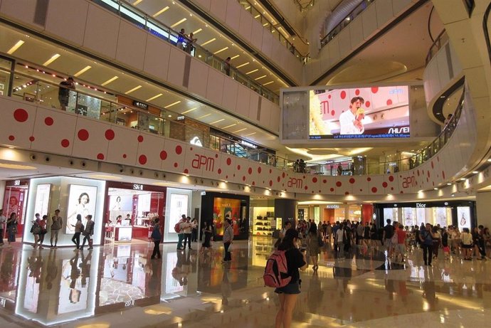 El centro comercial donde Paula Leung izó una bandera de Hong Kong de la era colonialista
