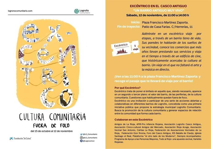 La iniciativa cultural Excéntrico cierra su ciclo por los barrios mañana sábado con un viaje por el Casco Antiguo