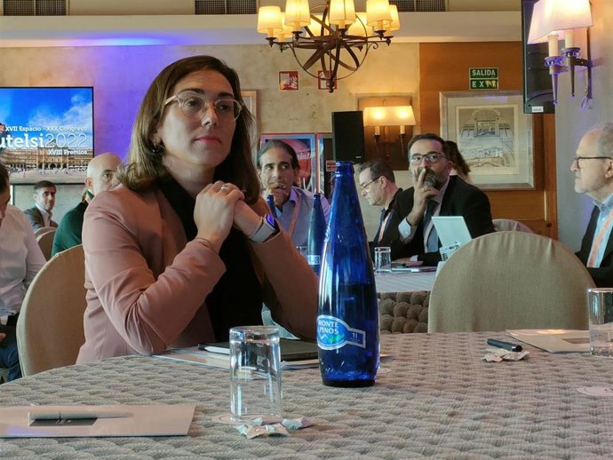 La consejera de Movilidad y Transformación Digital, María González, antes de su intervención en el XXX Congreso de Autelsi en Salamanca.