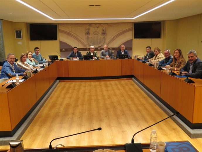 El vicesecretario de Organización Territorial del Partido Popular, Miguel Tellado, en un encuentro con el Grupo Parlamentario Popular