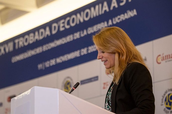 La consellera de Economía y Hacienda del Govern, Natlia Mas, interviene en la primera jornada del XXVII Encuentro de Economía en S'Agaró (Girona)