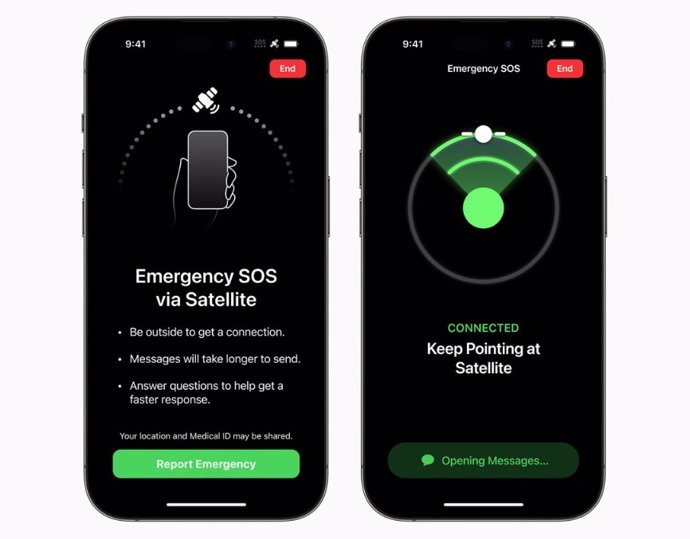 Emergencias SOS vía satélite de iPhone 14