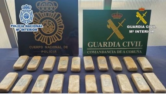 Droga incautada a  una organización criminal internacional dedicada al tráfico de heroína en vehículos caleteados entre Galicia y Madrid.