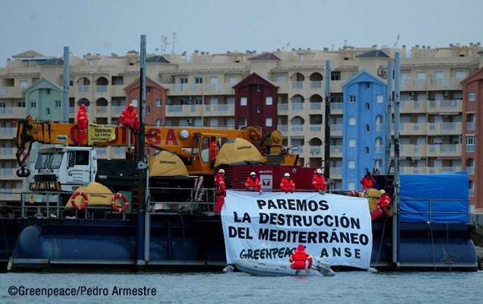 Acción conjunta de ANSE y Greenpeace en Puerto Mayor
