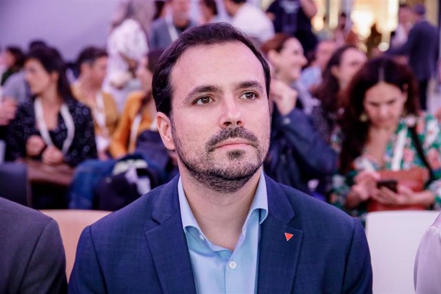 El ministro de Consumo, Alberto Garzón, en la inauguración del encuentro ‘Unoconcinco’, en la Casa del Lector de Matadero, a 27 de octubre de 2022, en Madrid (España).