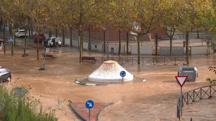 Calle de Aldaia (Valencia) inundada