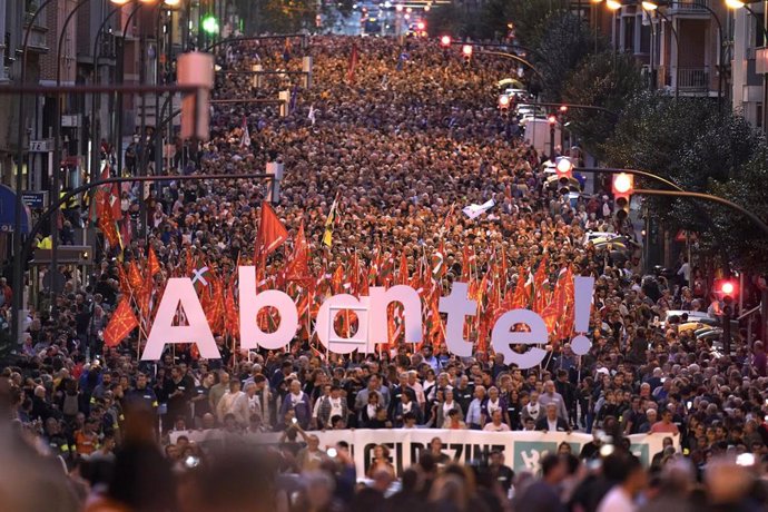 Manifestación de EH Bildu en Bilbao.