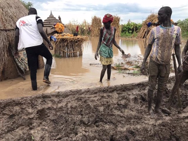 Inundaciones en Sudán del Sur. Fotografía proporcionada por Médicos sin Fronteras
