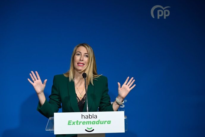 La presidenta del PP extremeño, María Guardiola.