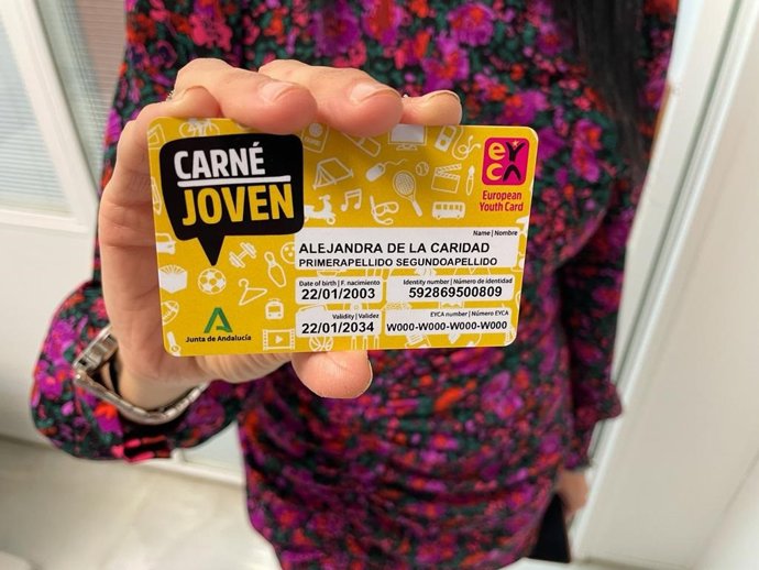 Carnet Joven emitido por la Junta de Andalucía
