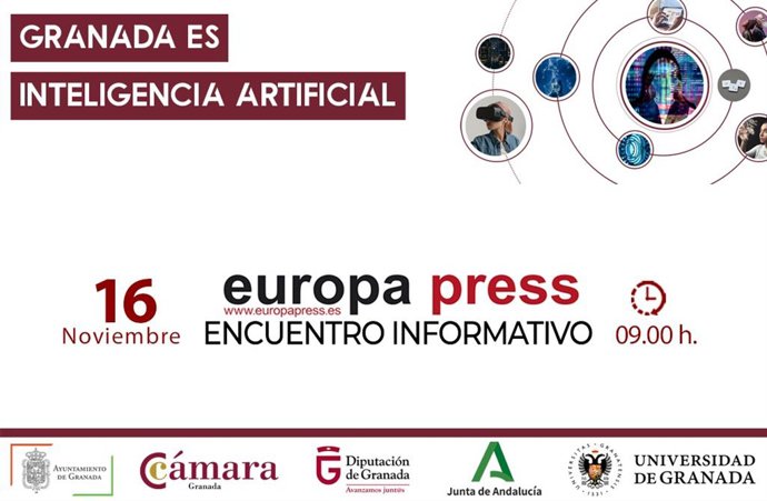 Cartel anunciador del encuentro informativo 'Granada es inteligencia artificial' organizado por Europa Press en Madrid el 16 de noviembre de 2022