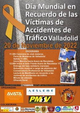 Cartel del Día Mundial en Recuerdo de las Vícitimas de Accidentes de Tráfico.