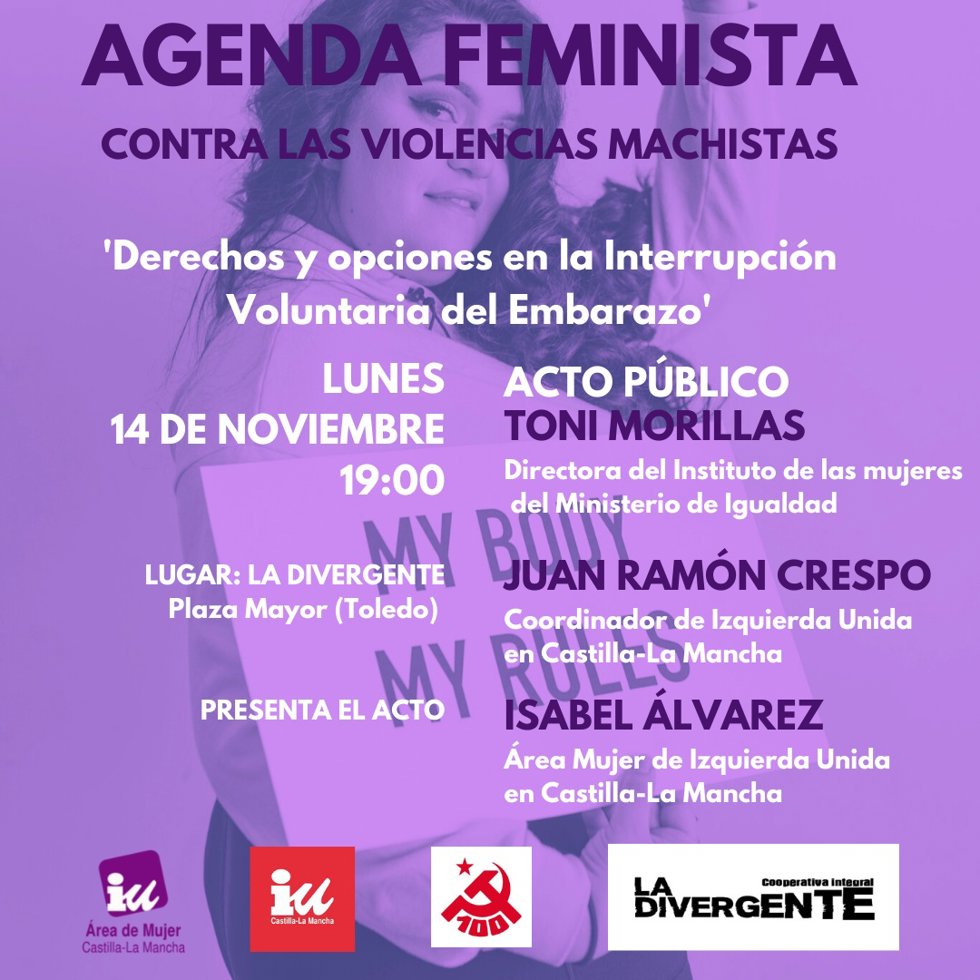 Cartel de la charla de Morillas este lunes en Toledo.
