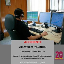 Gráfico elaborado por el 112 con datos del accidente mortal en la CL-619 en Villaviudas