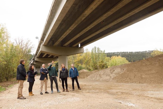 Imagen de la visita al puente de Landaben.