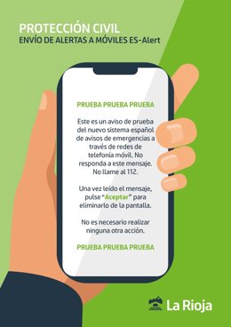 Mensaje que llegará durante el simulacro