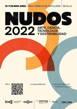 Cartel de 'Nudos 2022' que acoge la Fábrica de Artillería de Sevilla.