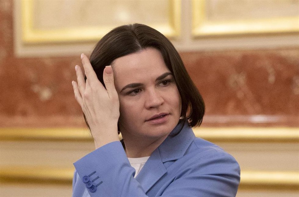 Archivo - La líder de la oposición democrática bielorrusa, Svetlana Tijanóvskaya, a su llegada al Congreso de los Diputados, a 18 de mayo de 2022, en Madrid (España)