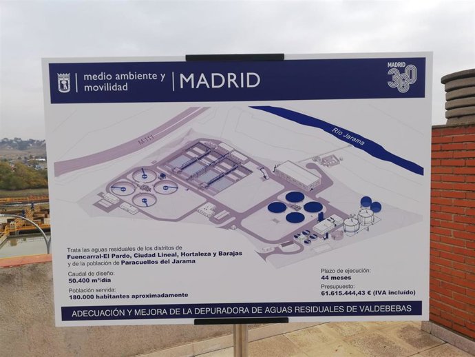 Plano de la reforma de la depuradora de Valdebebas.