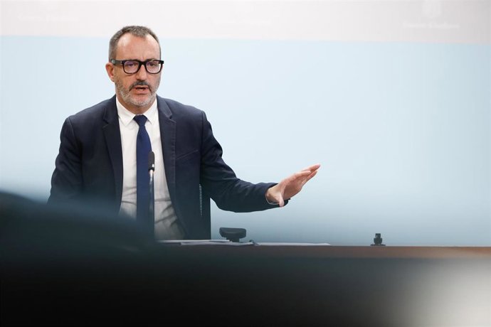 El ministro Víctor Filloy durante la rueda de prensa de este lunes.