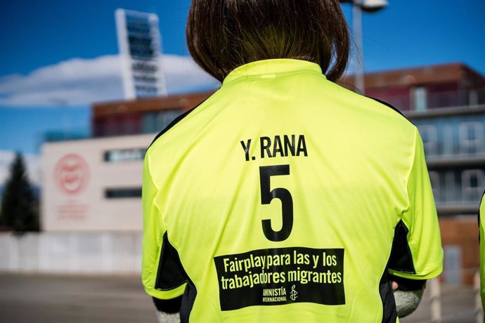 Una protesta de Amnistía Internacional por los abusos de Derechos Humanos en Qatar.