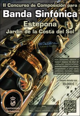 Cartel II Concurso de Composición para Banda Sinfónica 'Estepona, Jardín de la Costa del Sol'