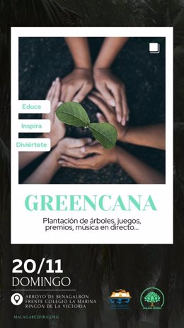 Rincón de la Victoria organiza la I Greencana Sostenible con la plantación de un centenar de árboles