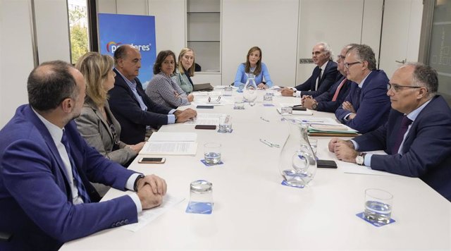 Los consejeros de Sanidad de las CCAA del PP en una reunión celebrada en la sede nacional del PP, presidida por la vicesecretaria de Políticas Sociales, Carmen Navarro. En Madrid (España), a 14 de noviembre de 2022.