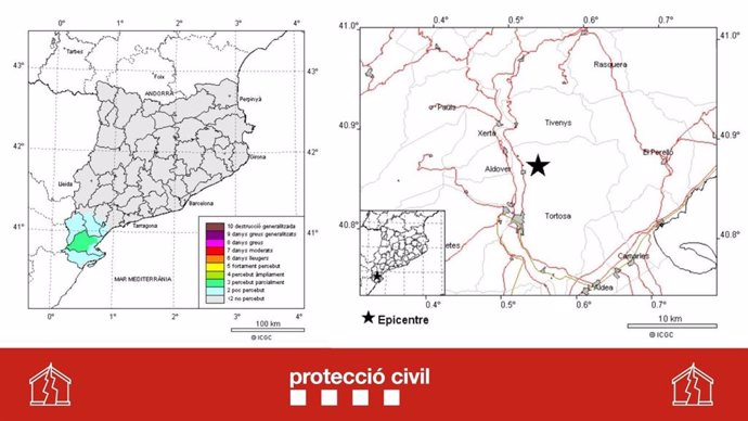 Los habitantes de la zona han percibido en diferentes grados el terremoto que ha sacudido la madrugada de este martes la comarca del Baix Ebre (Tarragona)