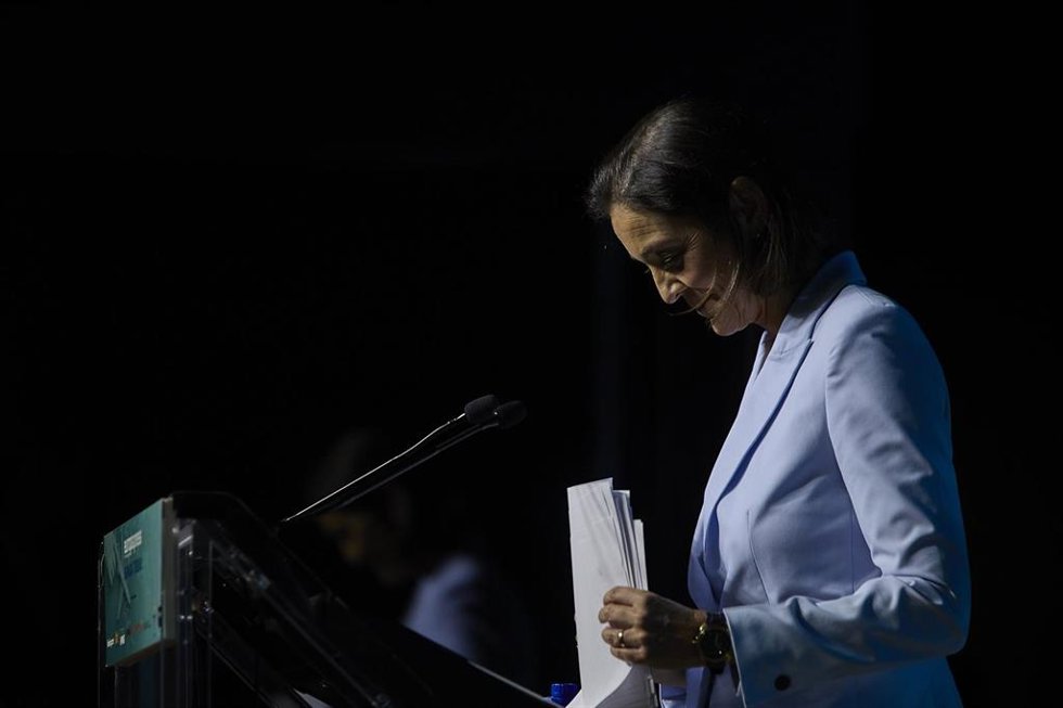 La ministra de Industria, Comercio y Turismo, Reyes Maroto, interviene en la I Jornada de Turismo de Europa Press
