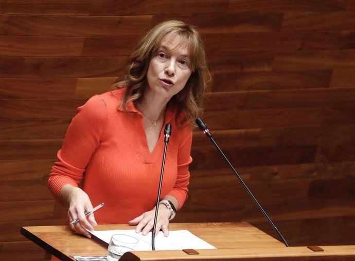 La consejera Ana Cárcaba en la Junta General.