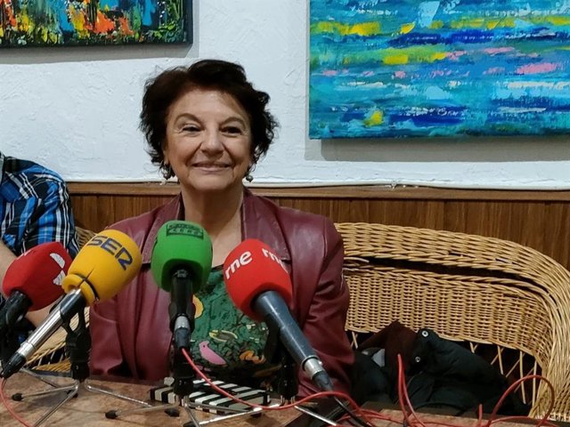 La socialista Soledad Murillo este martes en la presentación de su intención de concurrir a las primarias del PSOE en la ciudad de Salamanca.