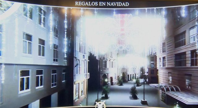 Simulación del resultado final de la nueva iluminación navideña de la calle de Santiago en Valladolid.
