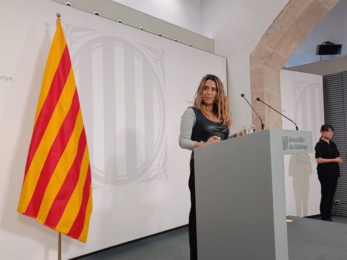 La portavoz del Govern, Patrícia Plaja, en rueda de prensa posterior al Consell Executiu.