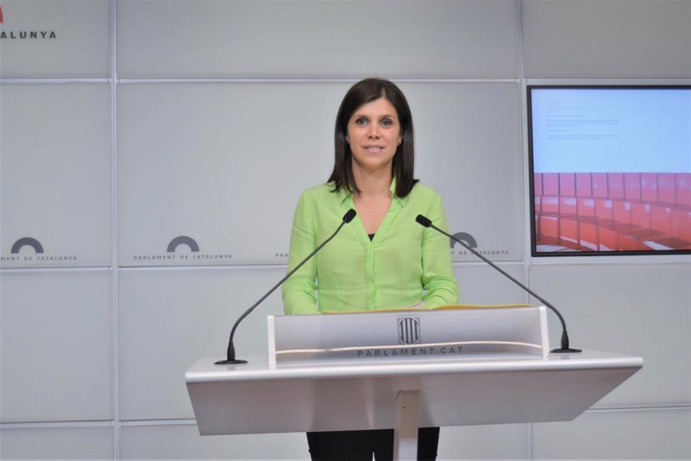 Marta Vilalta en rueda de prensa.