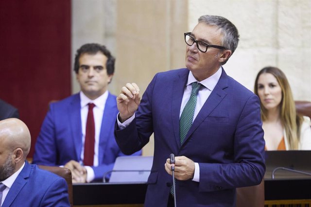 El portavoz del Grupo Parlamentario Vox, Manuel Gavira, en una foto de archivo en el Parlamento andaluz.