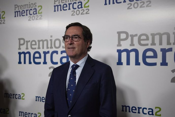 El presidente de la CEOE, Antonio Garamendi, en los Premios Merca2, en el hotel Rosewood Villa Magna, a 10 de noviembre de 2022, en Madrid (España). 