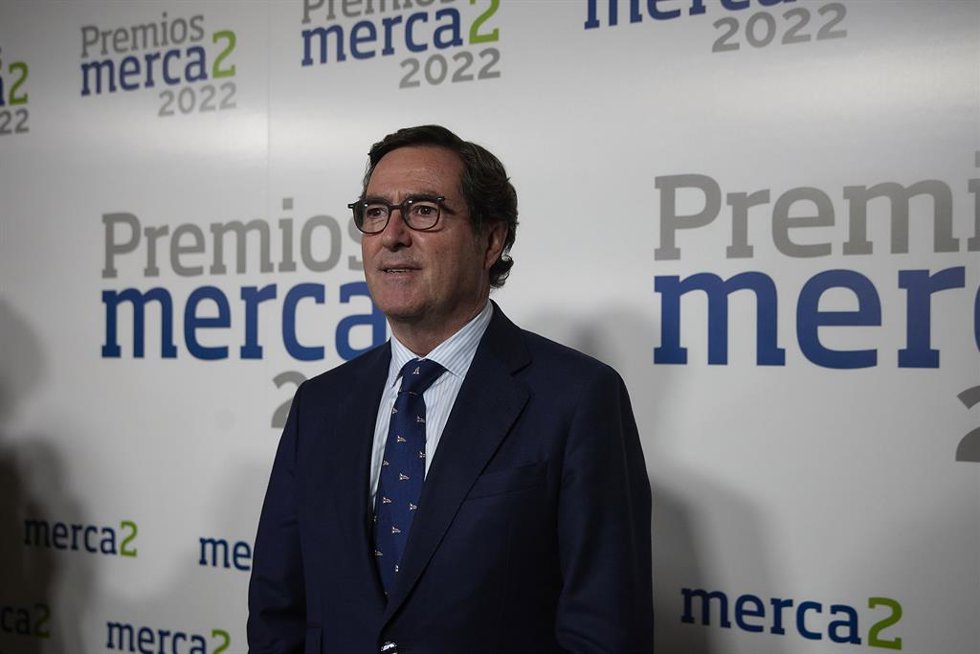 El presidente de la CEOE, Antonio Garamendi, en los Premios Merca2, en el hotel Rosewood Villa Magna, a 10 de noviembre de 2022, en Madrid (España).