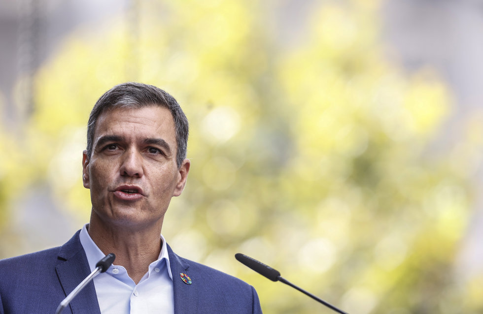 El presidente del Gobierno, Pedro Sánchez, en un acto en Valencia.