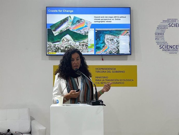 La técnica de servicio de Cambio Climático y Atmósfera de Govern, Jinámar Tomás, en la Cumbre Mundial por el Clima (COP27) .