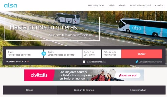 Civitatis y Alsa se unen para ofrecer nuevas experiencias turísticas a los viajes en autobús.