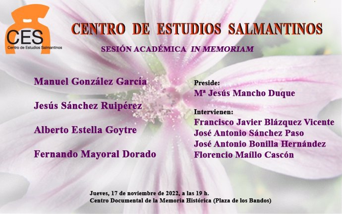 Cartel del obituario del Centro de Estudios Salmantinos.