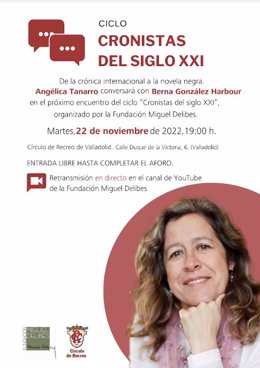 Cartel de la celebración del Ciclo 'Cronistas del siglo XXI', de la Fundación Miguel Delibes.