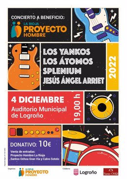 Los Yankos, Los Átomos, Splenium y Jesús Ángel Arriet actuarán el 4 de diciembre a beneficio de Proyecto Hombre