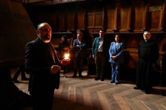 Presentación proyecto 'Voces de la Lengua' en San Millán de la Cogolla con la presencia de la presidenta riojana, Concha Andreu