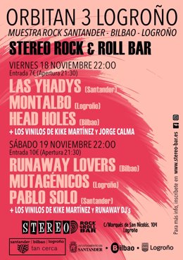 La sala Stereo Rock and Roll Bar acoge los días 18 y 19 de noviembre el festival Orbitan 3,