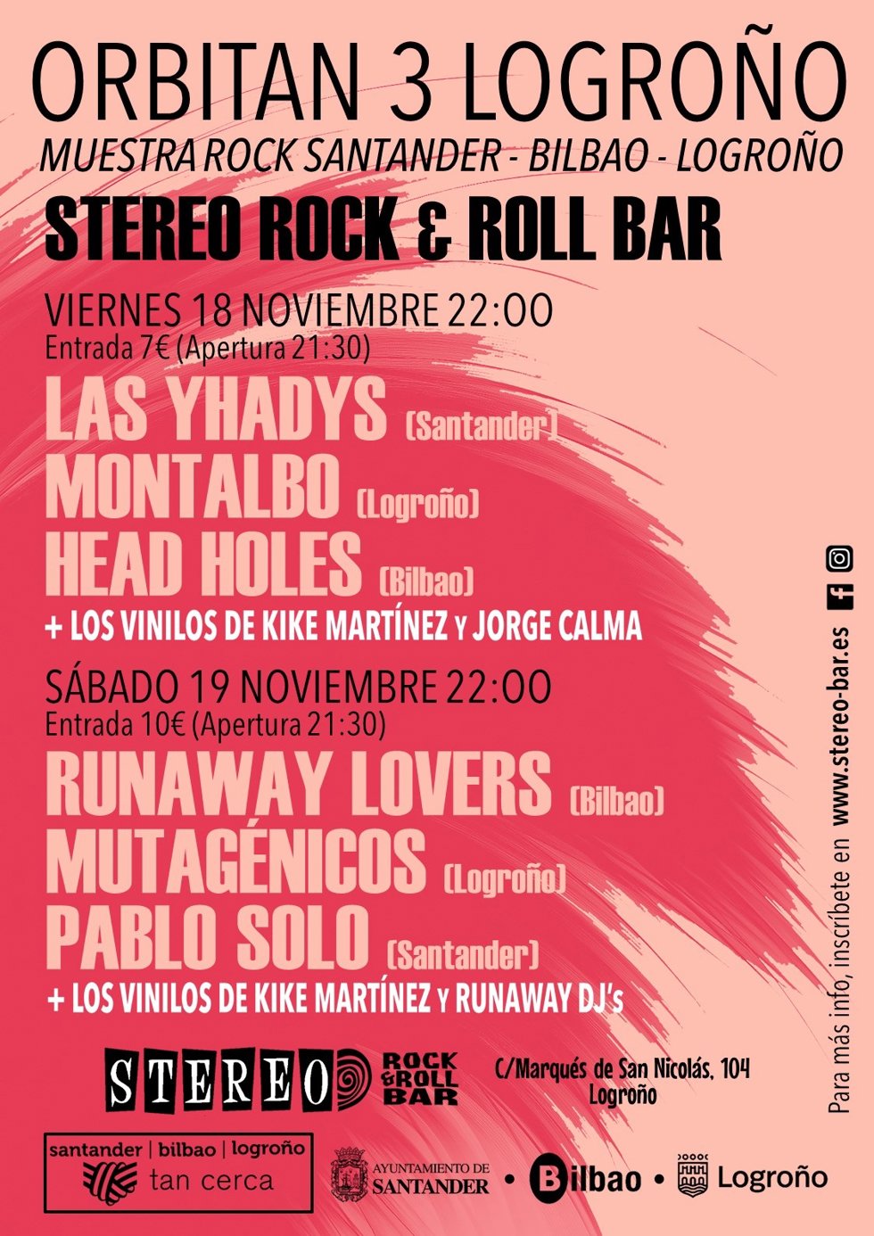 La sala Stereo Rock and Roll Bar acoge los días 18 y 19 de noviembre el festival Orbitan 3,