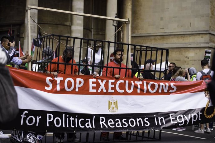 Una protesta en Londres por la situación de los Derechos Humanos en Egipto