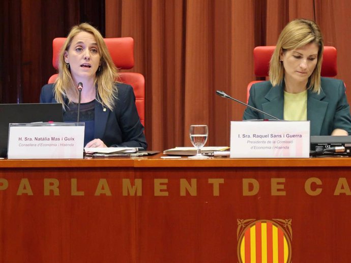 La consellera d'Economia i Hisenda de la Generalitat, Natlia Mas, aquest dimecres al Parlament