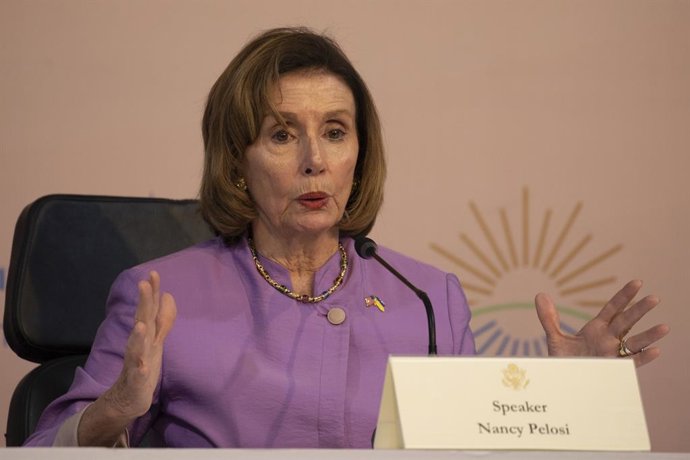 11 November 2022, Egypt, Sharm El-Sheikh: Speaker of the United States House of Representatives Nancy Pelosi speaks at a press conference the 2022 United Nations Climate Change Conference COP27. Photo: Gehad Hamdy/dpa